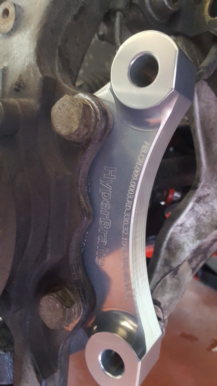 HyperBrake Motorsport Front 4pot Big Brake Kit without calipers for Alfa Romeo 156 for Ate 4pot Calipers from Audi A4 B9 and monoblock brake discs 330x32mm - Image 4