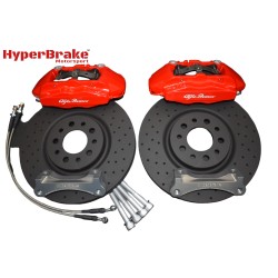 HyperBrake Motorsport τετραπίστονο εμπρόσθιο κιτ φρένων για Alfa Romeo Brera με Brembo δαγκάνες  και μονομπλόκ δίσκους 330x28mm