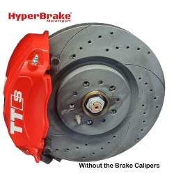 HyperBrake Motorsport τετραπίστονο εμπρόσθιο κιτ φρένων χωρίς δαγκάνες για Fiat 500L για τετραπίστονες Ate δαγκάνες από Audi A4 B9 και μονομπλόκ δίσκους 330x32mm