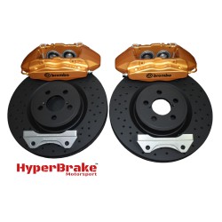 HyperBrake Motorsport τετραπίστονο εμπρόσθιο κιτ φρένων για  Lancia Delta Integrale με Brembo δαγκάνες  και μονομπλόκ δίσκους 326x30mm