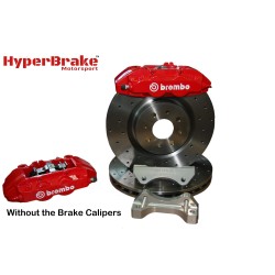 HyperBrake Motorsport τετραπίστονο εμπρόσθιο κιτ φρένων χωρίς δαγκάνες  για  Abarth 500/595/695 με Brembo δαγκάνες από Alfa Romeo Mito/Renault Clio RS  και μονομπλόκ δίσκους 305x28mm