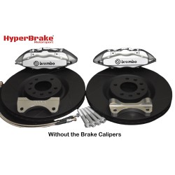 HyperBrake Motorsport τετραπίστονο εμπρόσθιο κιτ φρένων χωρίς δαγκάνες για  Jeep Renegade (2014) με Brembo δαγκάνες από Alfa Romeo 159 TBi/Renault Megane RS και μονομπλόκ δίσκους 330x28mm