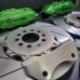 HyperBrake Motorsport τετραπίστονο εμπρόσθιο κιτ φρένων για Audi TT MK1 (8N) με Brembo δαγκάνες από Alfa Romeo 159 TBi/Renault Megane RS και διαιρούμενους πλευστούς δίσκους 330x28mm