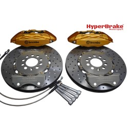 HyperBrake Motorsport τετραπίστονο εμπρόσθιο κιτ φρένων για Audi A1 8X με Brembo δαγκάνες και διαιρούμενους πλευστούς δίσκους 330x28mm