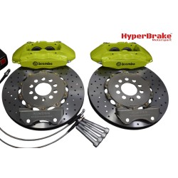 HyperBrake Motorsport τετραπίστονο εμπρόσθιο κιτ φρένων για Audi S1 8X με Brembo δαγκάνες και διαιρούμενους πλευστούς δίσκους 330x28mm