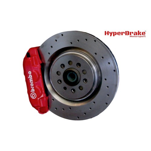 HyperBrake Motorsport τετραπίστονο εμπρόσθιο κιτ φρένων για  Audi A1 8X με Brembo δαγκάνες  και μονομπλόκ δίσκους 323x28mm